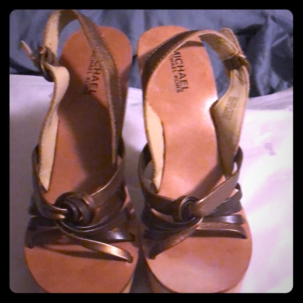 Michael Kors wooden heel sandal